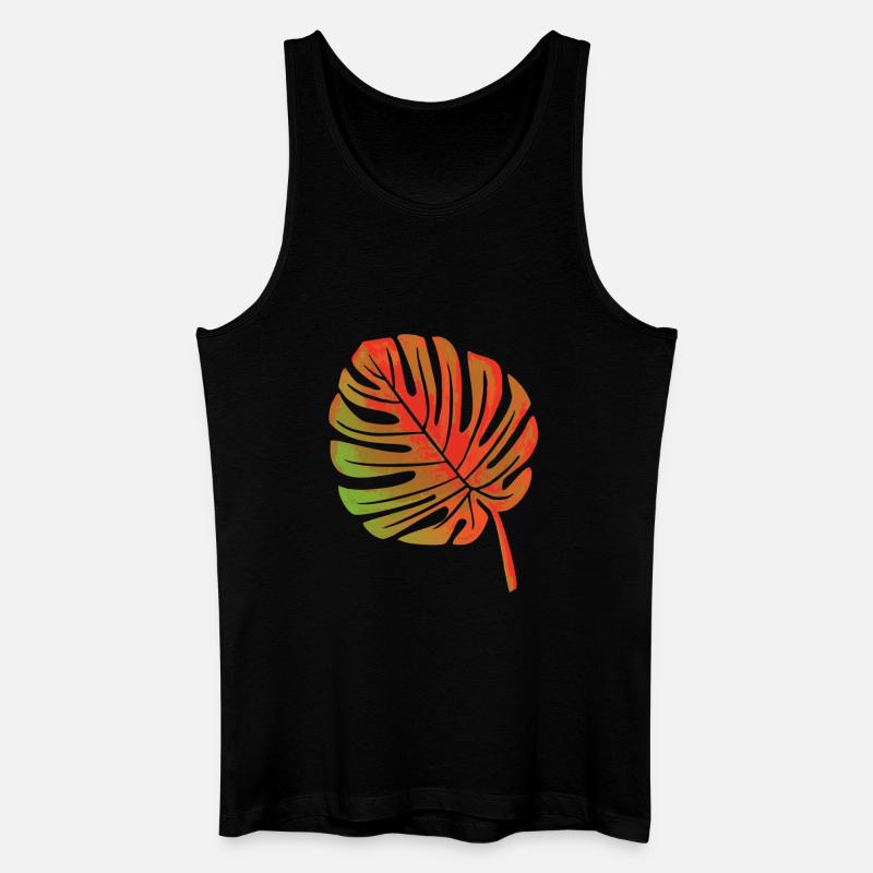Blatt einer Pflanze - Männer Bio Tank Top - Schwarz
