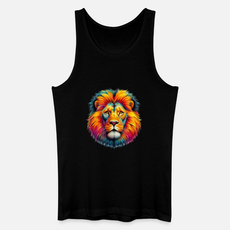 Löwe - Männer Bio Tank Top - Schwarz