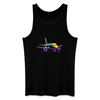 Style de dessin animé d’avion - Débardeur bio Homme - noir - Devant