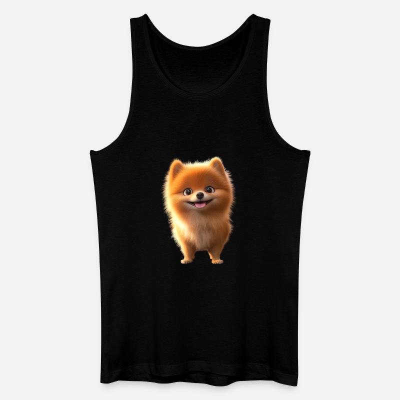 Zwergspitz Pommeraner Pom Süßer Deutscher Spitz - Männer Bio Tank Top - Schwarz