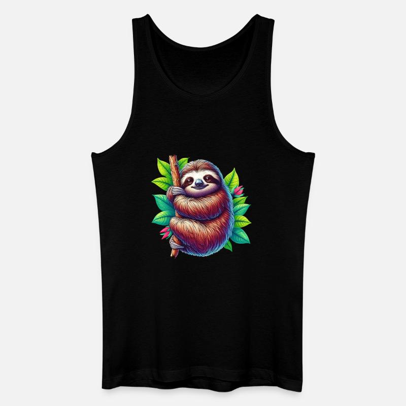 Faultier - Männer Bio Tank Top - Schwarz