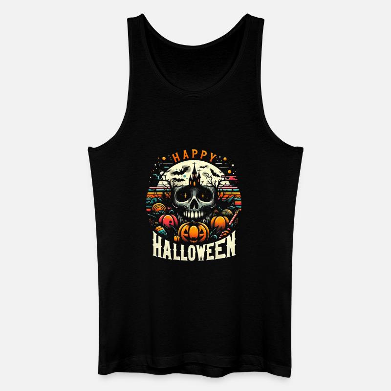 Halloween-Totenkopf - Männer Bio Tank Top - Schwarz