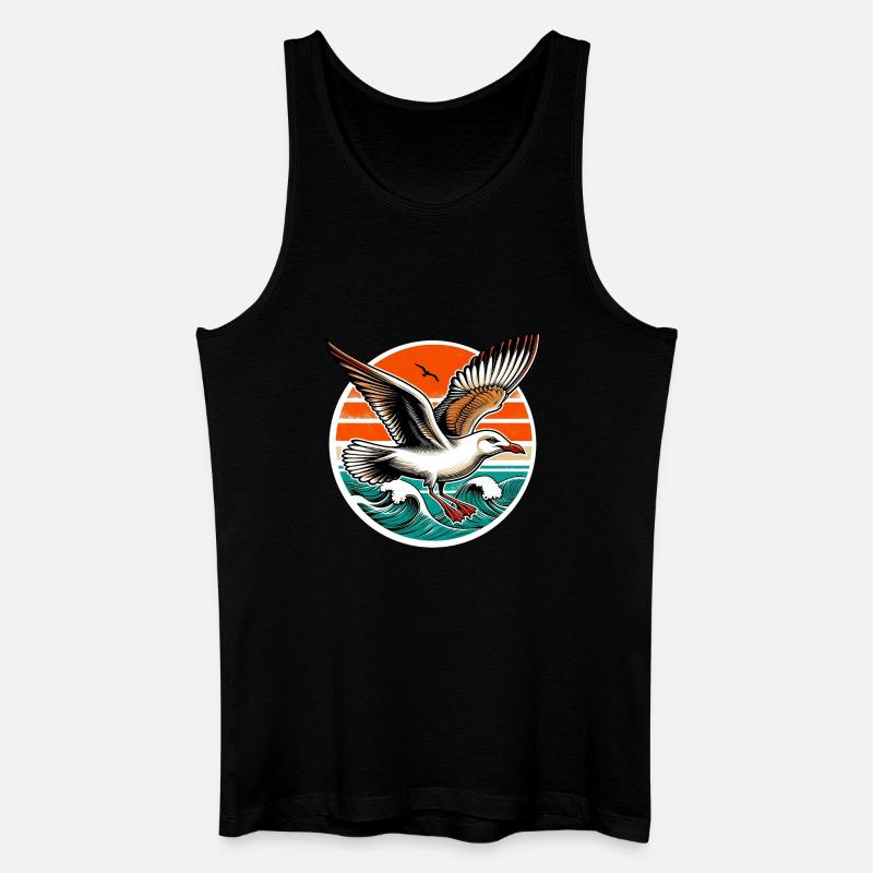 Möwe - Männer Bio Tank Top - Schwarz