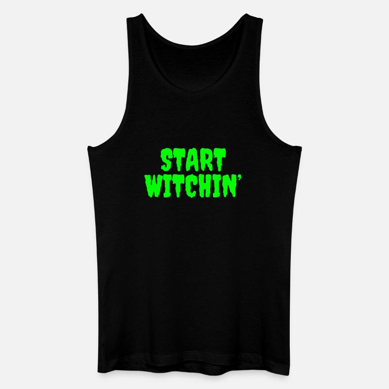 Leuchtend grüne Hexerei Startphrase - Männer Bio Tank Top - Schwarz