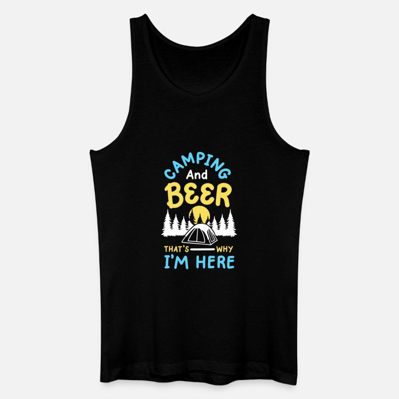 Camping und Bier Camper - Männer Bio Tank Top - Schwarz