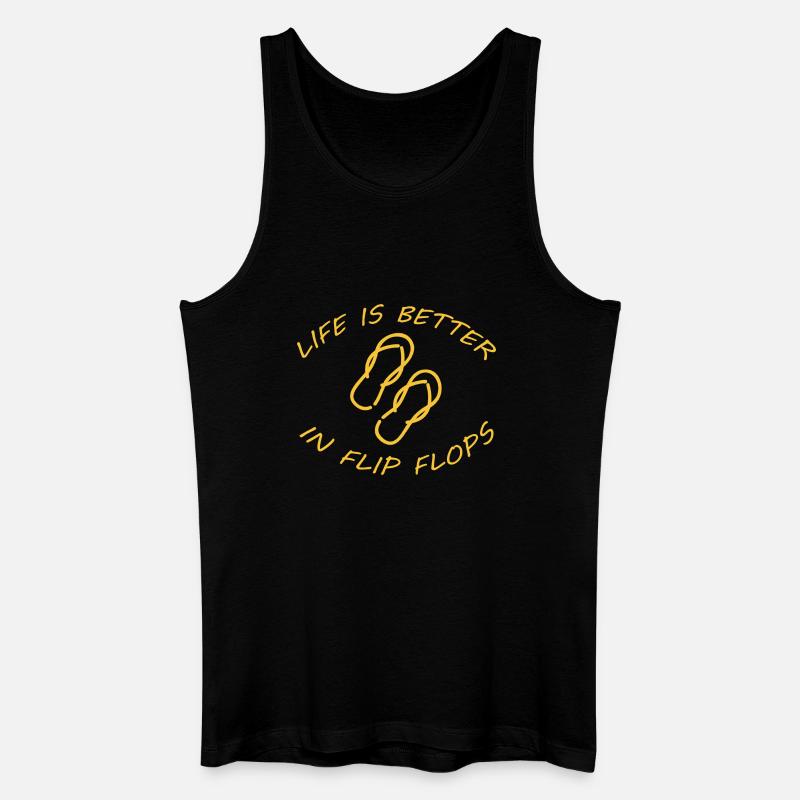 LIFE IS BETTER IN FLIP FLOPS - Männer Bio Tank Top - Schwarz