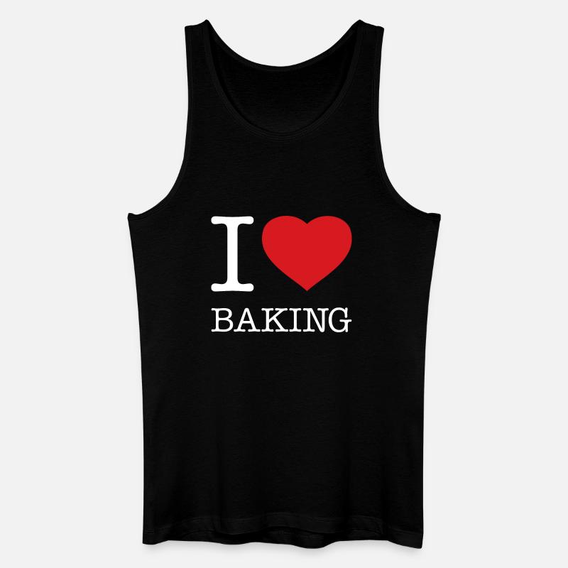 I LOVE BAKING - Männer Bio Tank Top - Schwarz