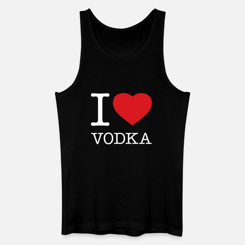 I LOVE VODKA - Männer Bio Tank Top - Schwarz