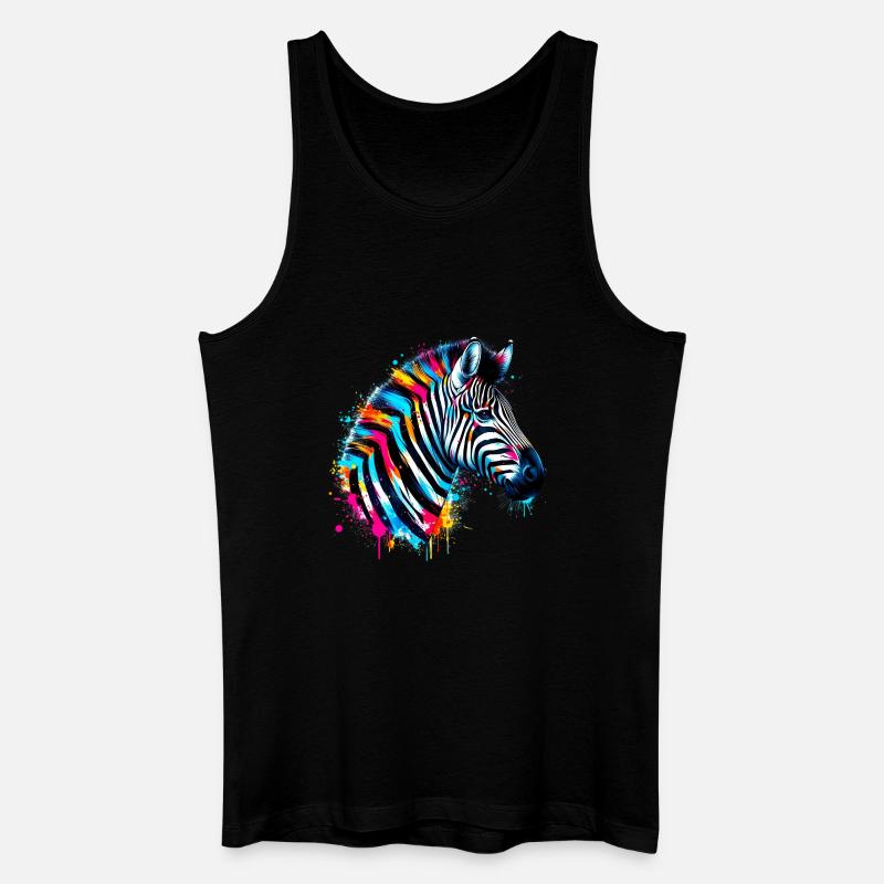 Zebra - Männer Bio Tank Top - Schwarz