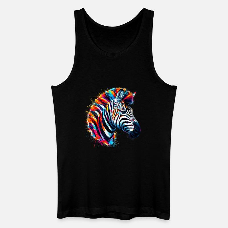 Zebra - Männer Bio Tank Top - Schwarz