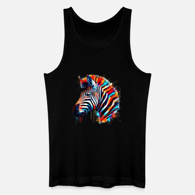 Zebra - Männer Bio Tank Top - Schwarz