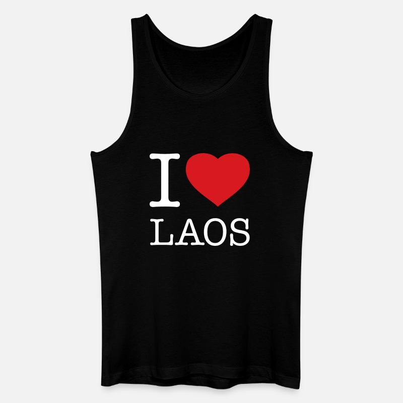 I LOVE LAOS - Männer Bio Tank Top - Schwarz