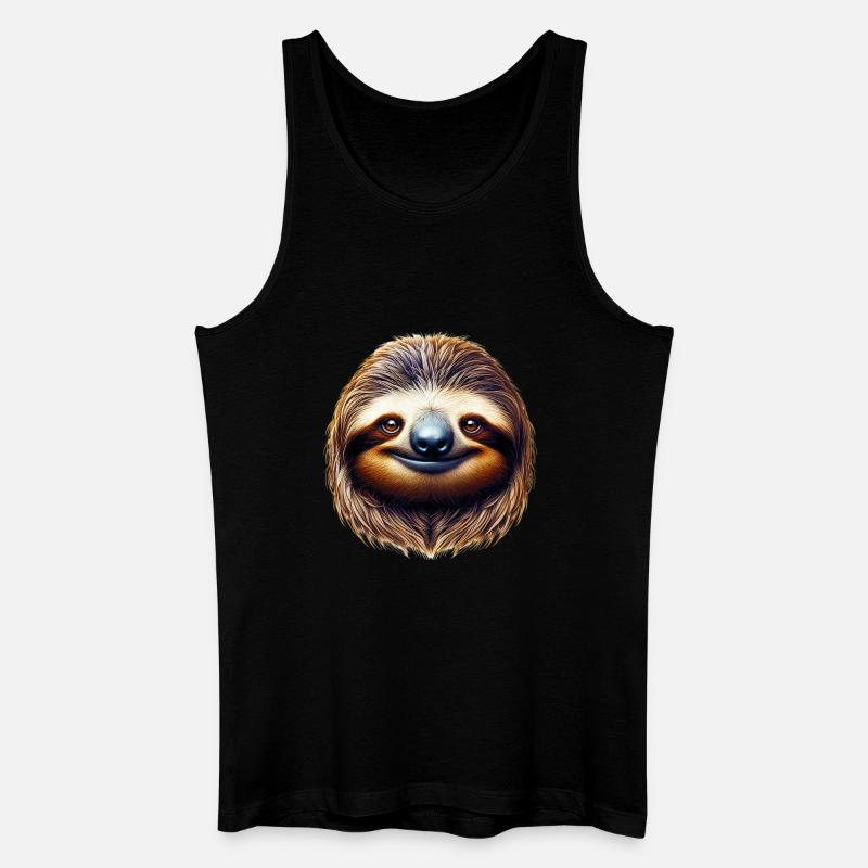 Faultier - Männer Bio Tank Top - Schwarz