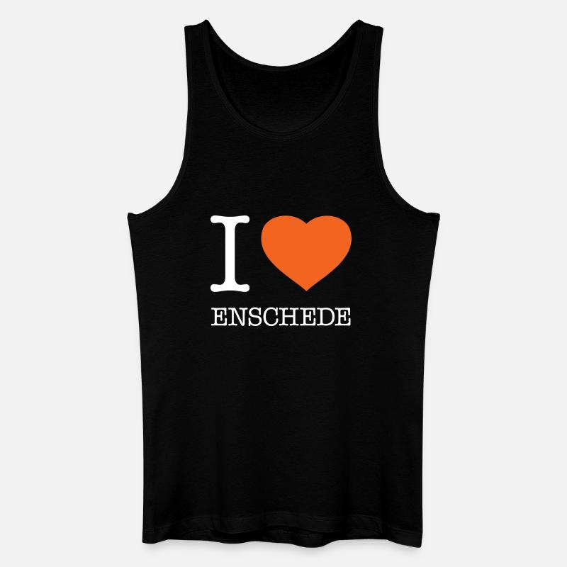 I LOVE ENSCHEDE - Männer Bio Tank Top - Schwarz