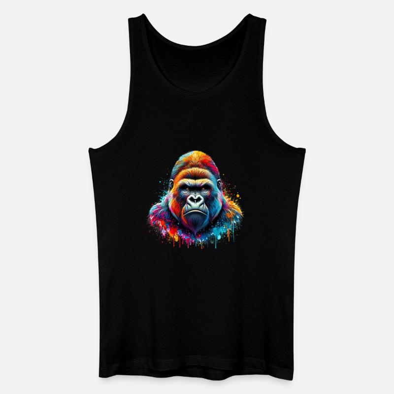 Gorilla - Männer Bio Tank Top - Schwarz