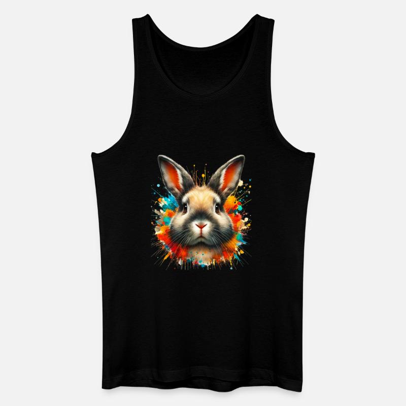 Kaninchen - Männer Bio Tank Top - Schwarz
