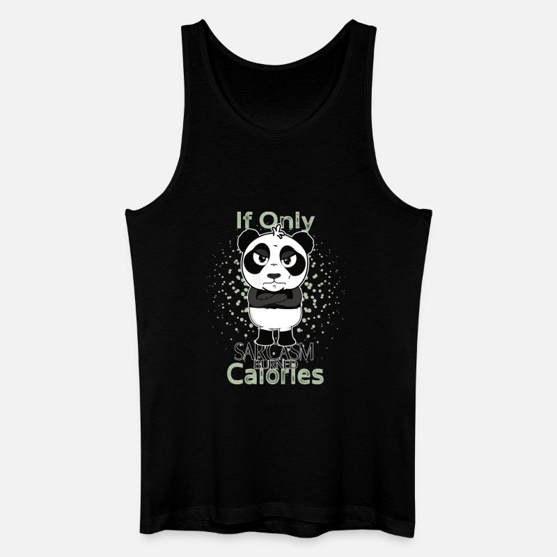 Sarcasm burned calories funny panda - Männer Bio Tank Top - Schwarz