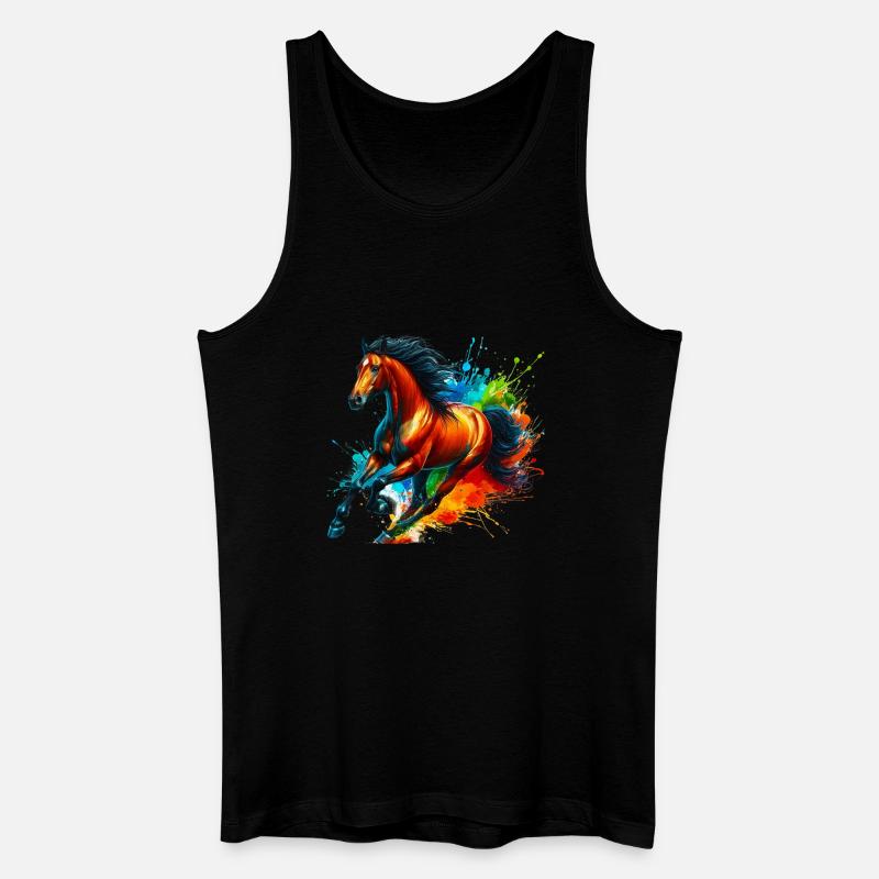 Pferd - Männer Bio Tank Top - Schwarz