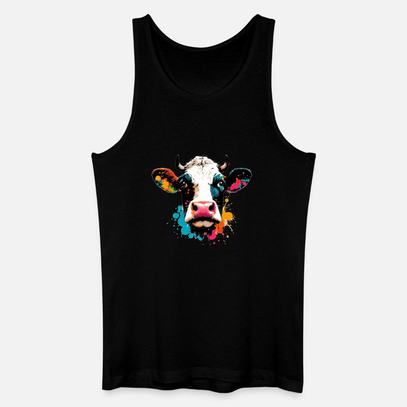 Kuh - Männer Bio Tank Top - Schwarz