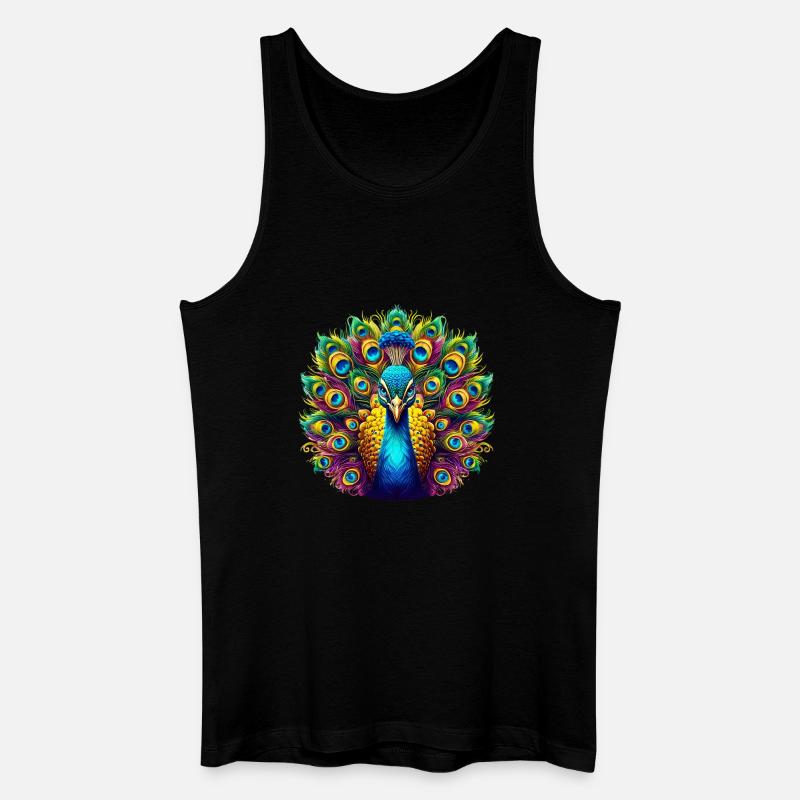 Pfau - Männer Bio Tank Top - Schwarz