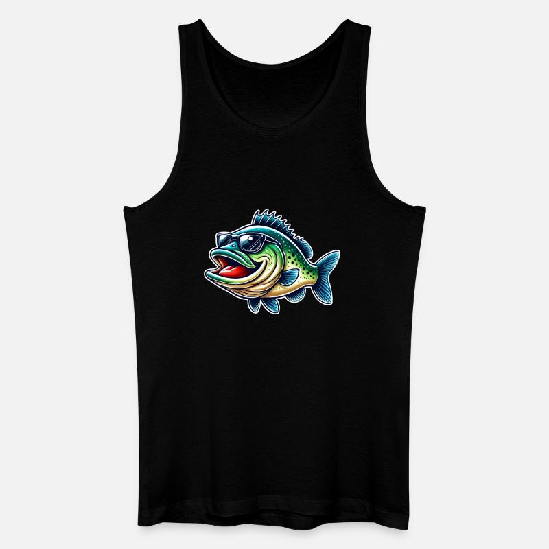Barsch Angeln - Männer Bio Tank Top - Schwarz