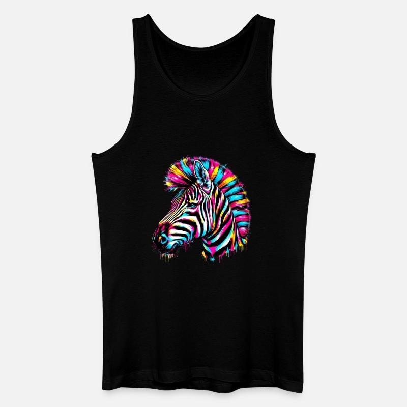 Zebra - Männer Bio Tank Top - Schwarz