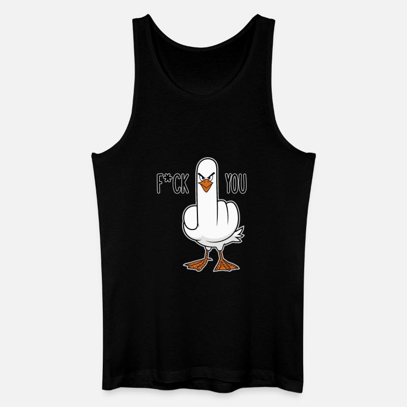 Stinkefinger Huhn Spruch - Männer Bio Tank Top - Schwarz