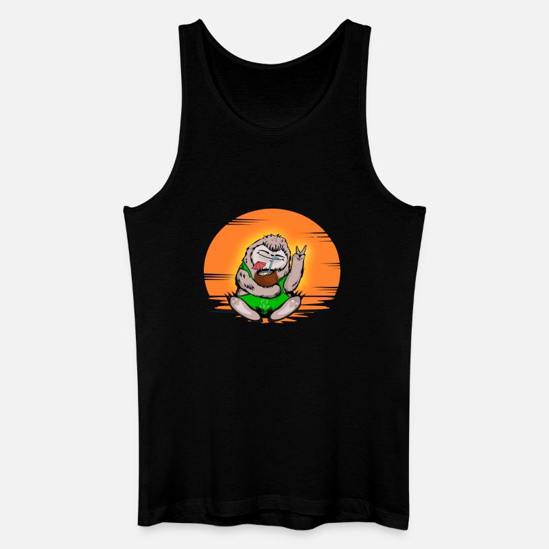 Faultier - Männer Bio Tank Top - Schwarz