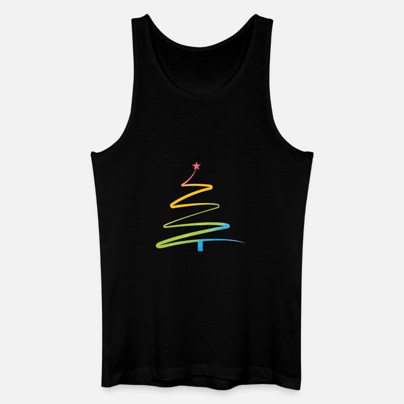 Regenbogen Weihnachtsbaum Aquarell - Männer Bio Tank Top - Schwarz