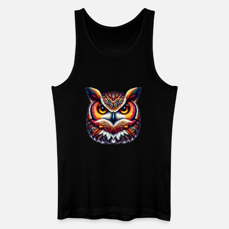 Eule - Männer Bio Tank Top - Schwarz