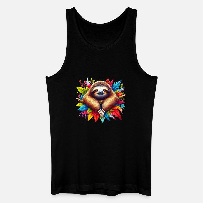 Faultier - Männer Bio Tank Top - Schwarz