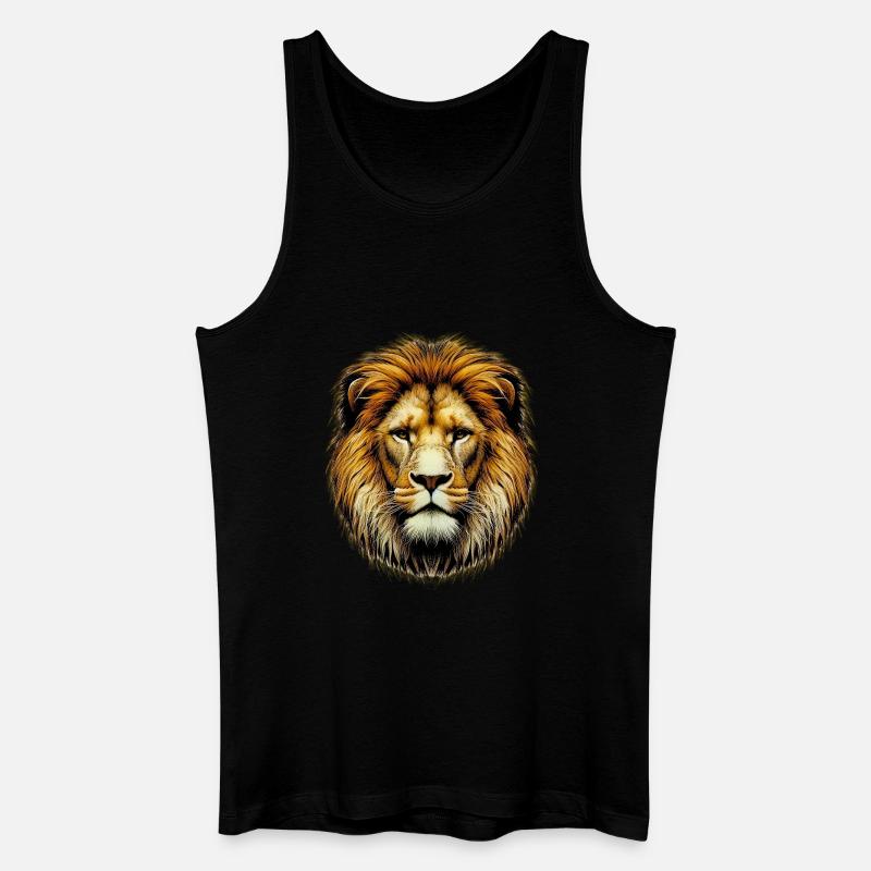 Löwe - Männer Bio Tank Top - Schwarz