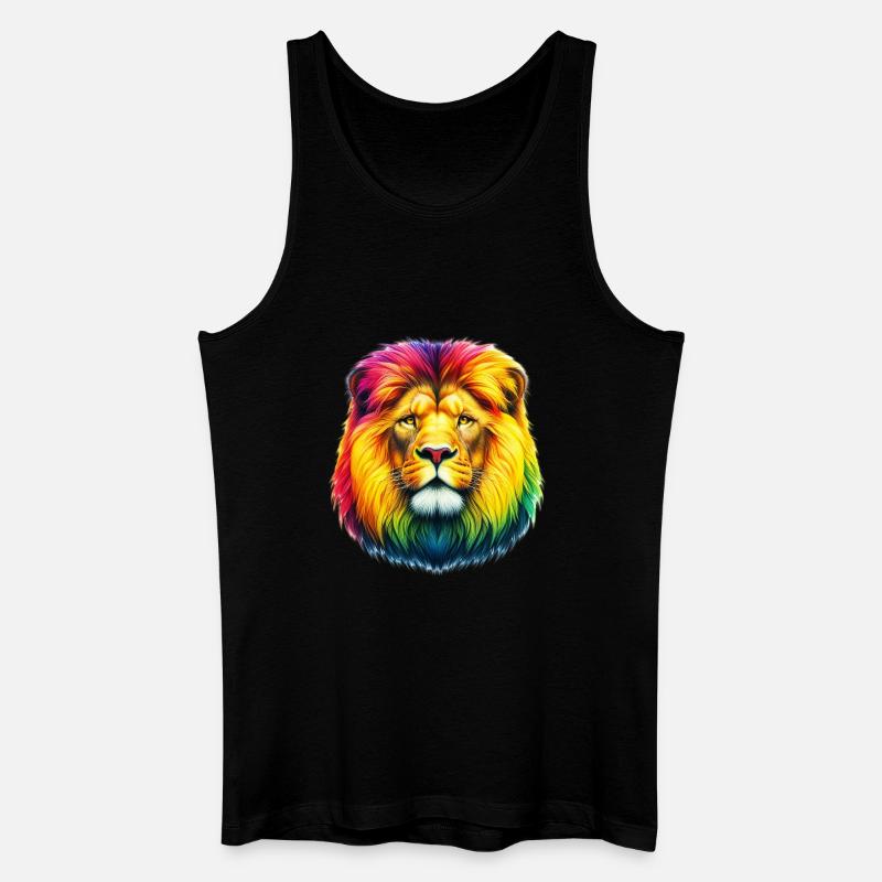Löwe - Männer Bio Tank Top - Schwarz