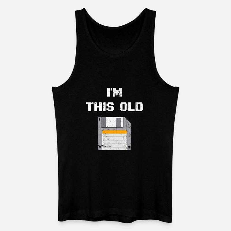 Retro Diskette Era T-Shirt - Männer Bio Tank Top - Schwarz