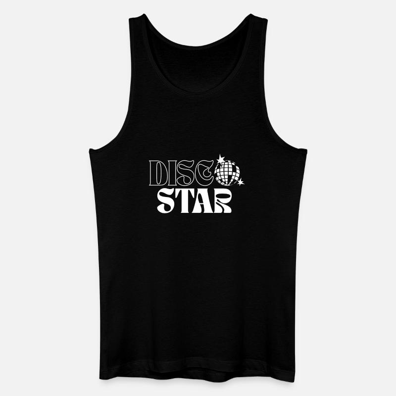 Retro Disco Sterne Muster - Männer Bio Tank Top - Schwarz