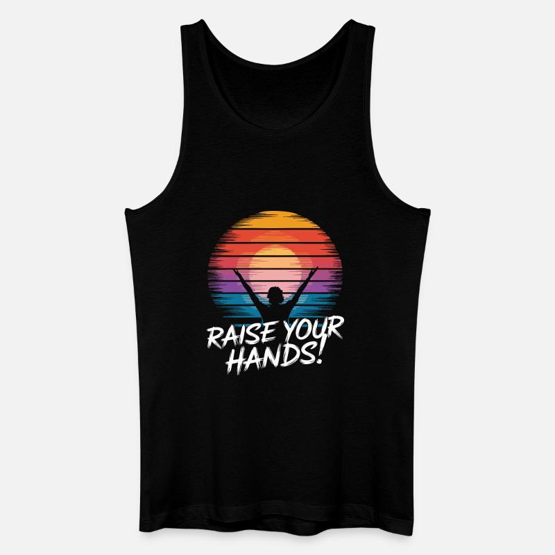 Sunset Silhouette mit inspirierender Botschaft - Männer Bio Tank Top - Schwarz