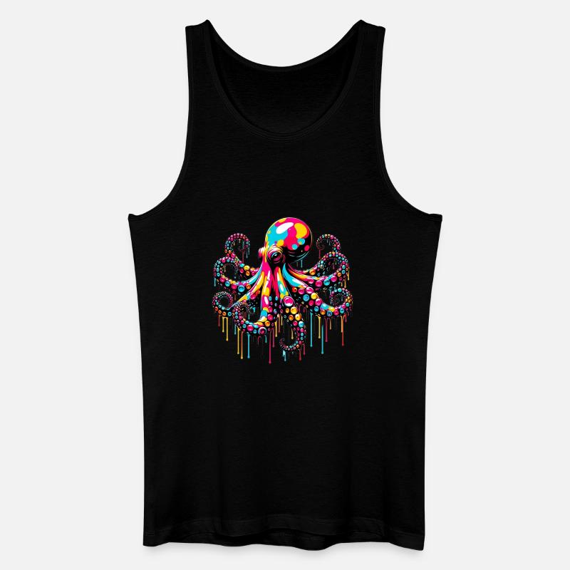 Krake - Männer Bio Tank Top - Schwarz