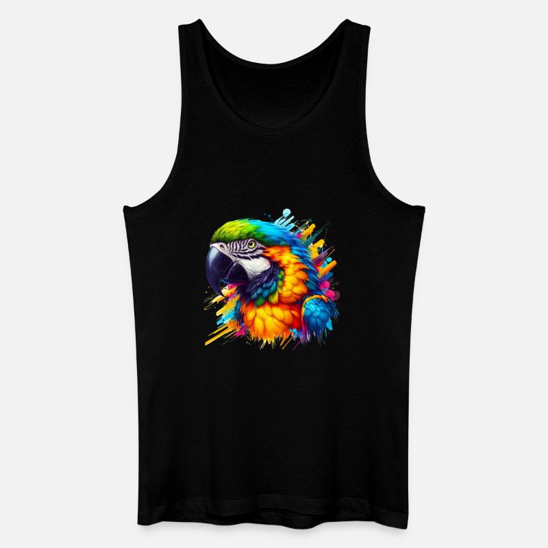 Papuga - Ekologiczny tank top męski - czarny