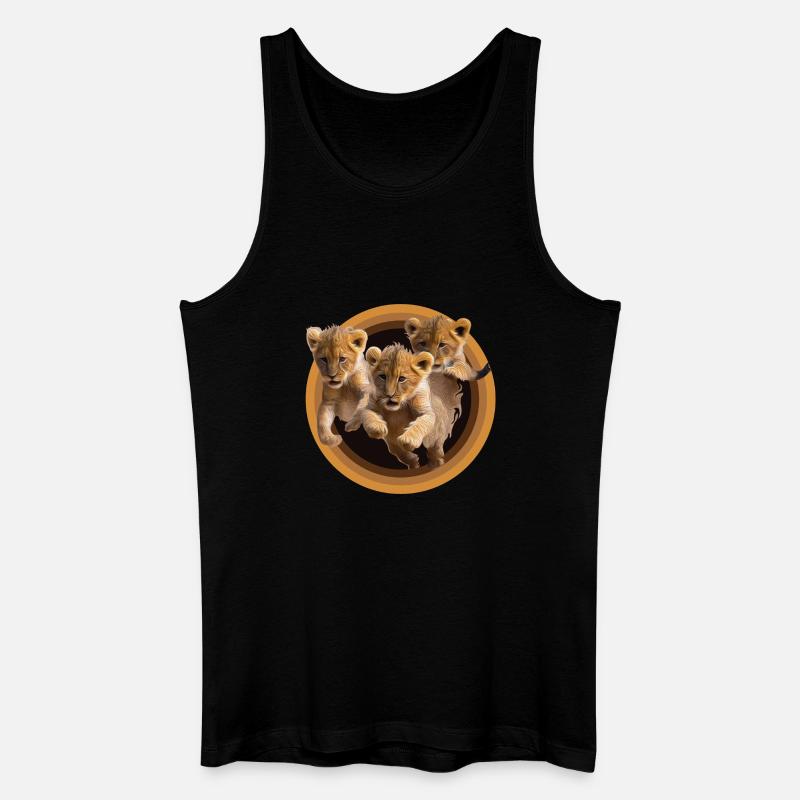 Löwenkinder wollen Spaß - Männer Bio Tank Top - Schwarz