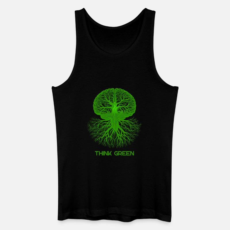 Denken Sie grün - Männer Bio Tank Top - Schwarz