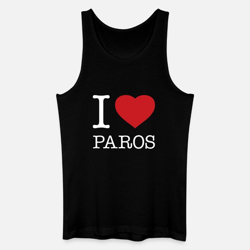 I LOVE PAROS - Männer Bio Tank Top - Schwarz