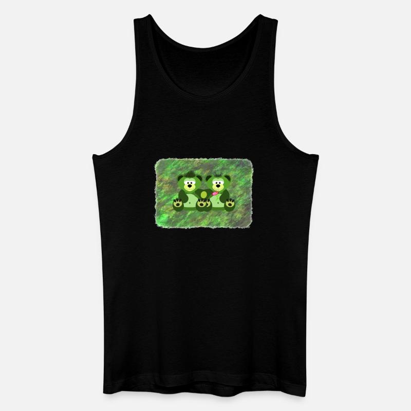 Moosbären - Männer Bio Tank Top - Schwarz