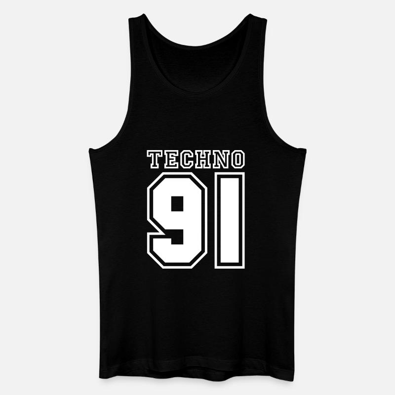 TECHNO 91 - Männer Bio Tank Top - Schwarz