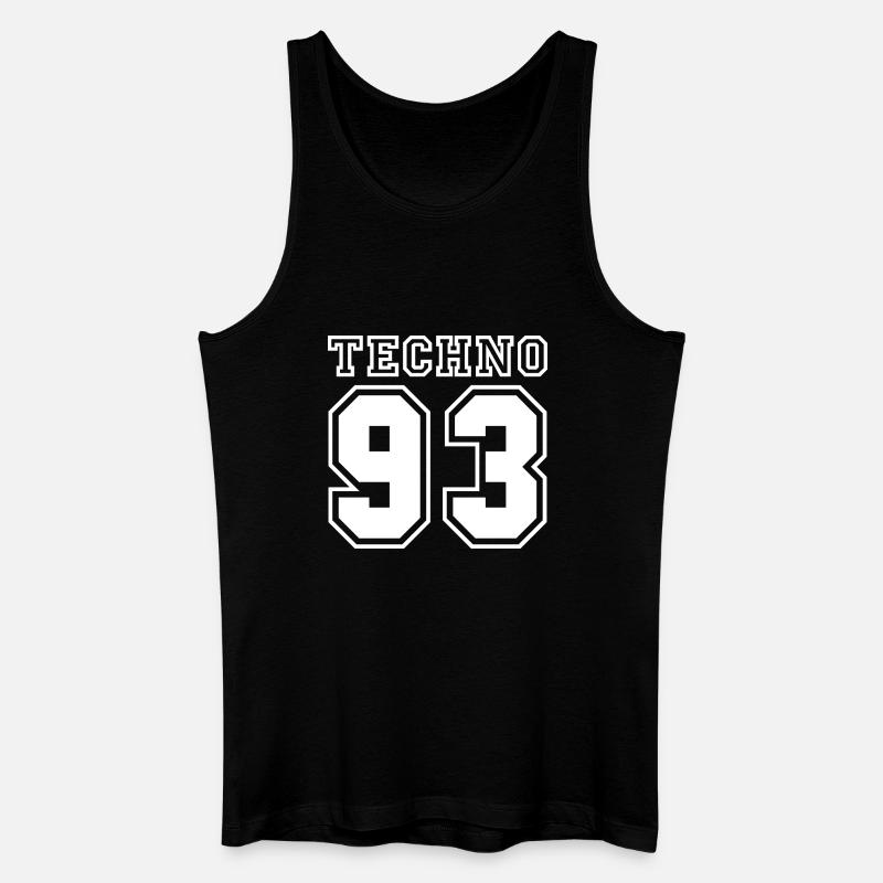 TECHNO 93 - Männer Bio Tank Top - Schwarz