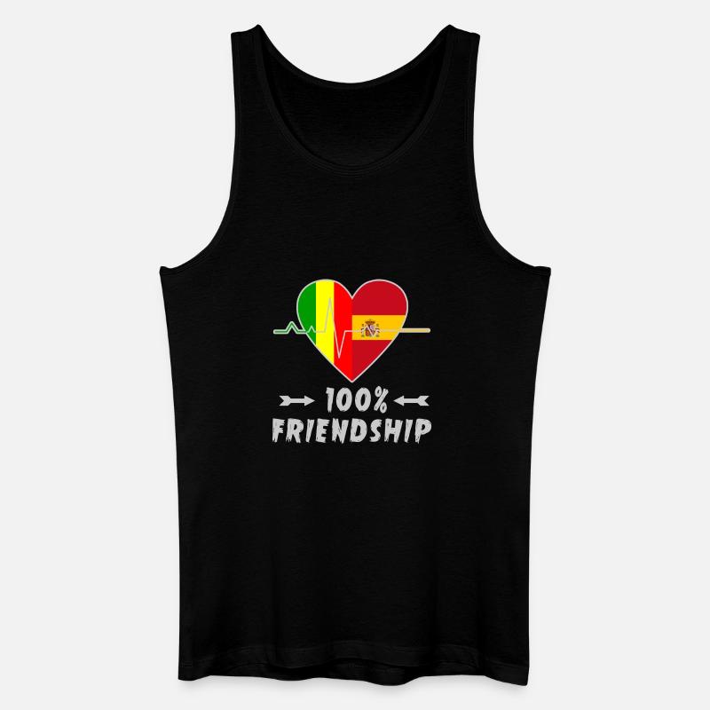 Mali und Spanien 100% Freundschaft - Männer Bio Tank Top - Schwarz