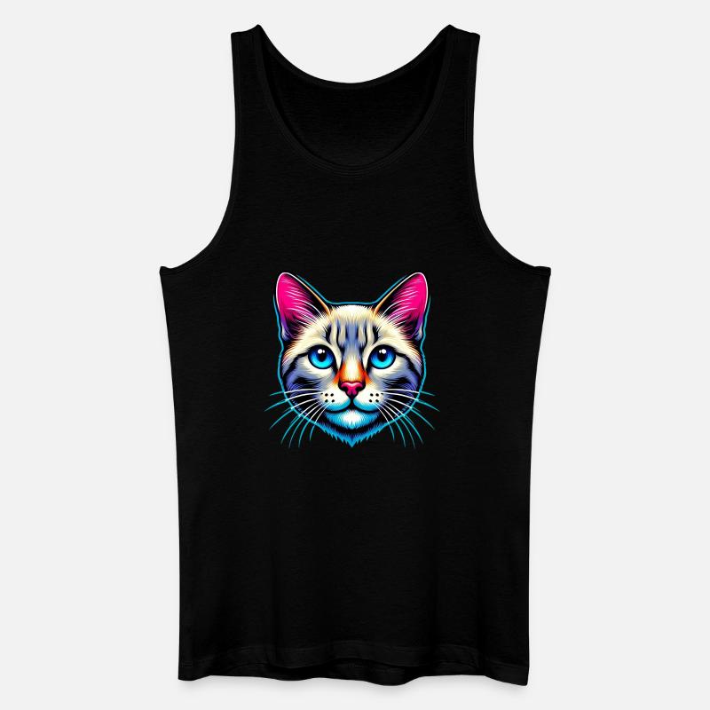 Katze - Männer Bio Tank Top - Schwarz