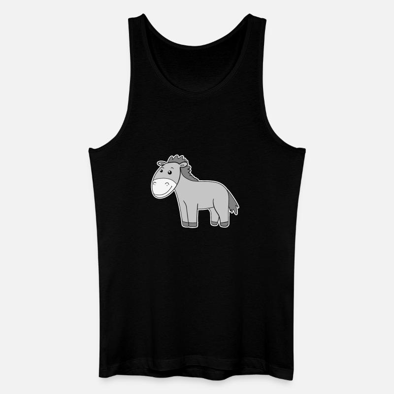 Esel Motiv Kleinkind - Männer Bio Tank Top - Schwarz