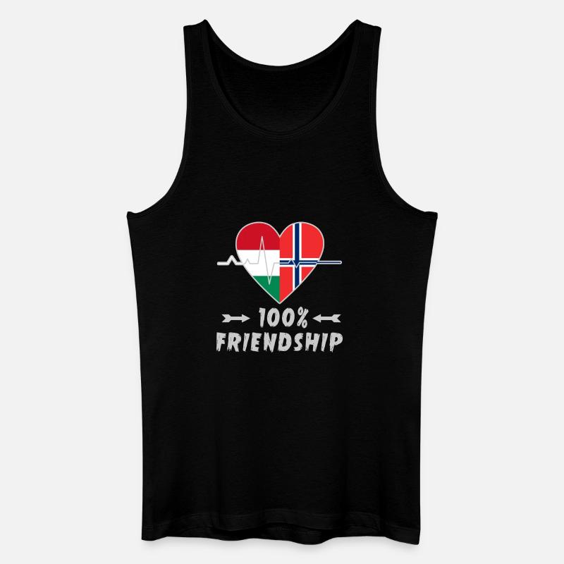 Ungarn und Norwegen 100% Freundschaft - Männer Bio Tank Top - Schwarz