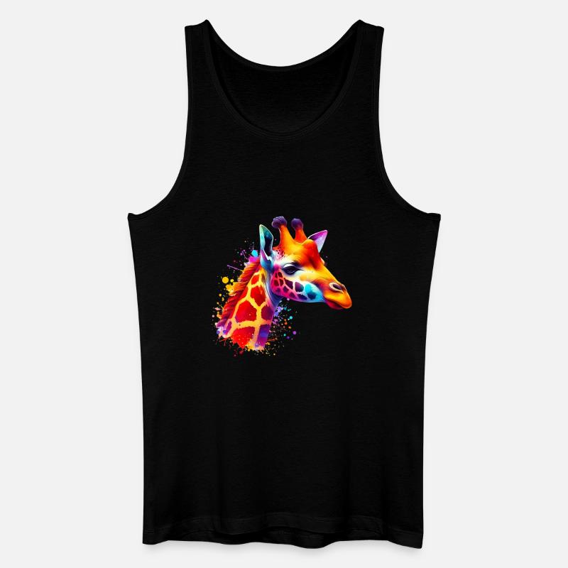 Giraffe - Männer Bio Tank Top - Schwarz