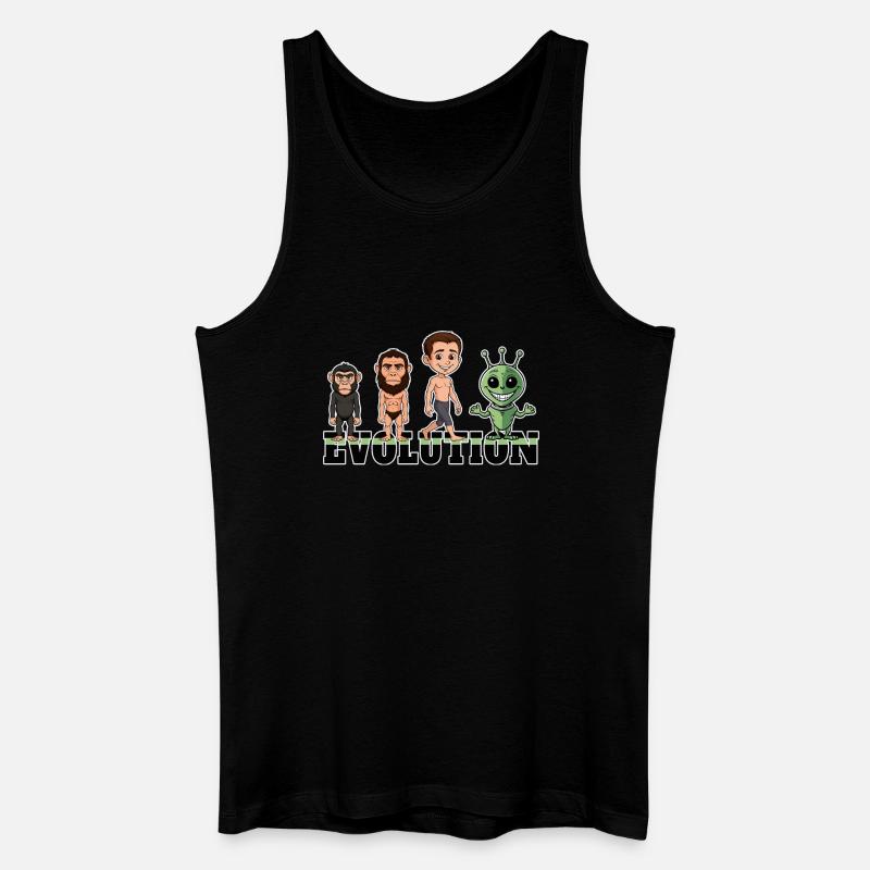 Evolution Alien - Männer Bio Tank Top - Schwarz
